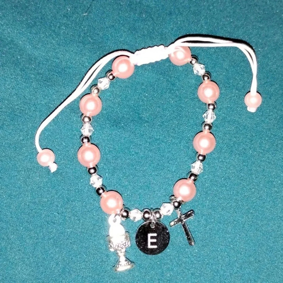 Letter E cross bracelet first communion‎ - Picture 1 of 5